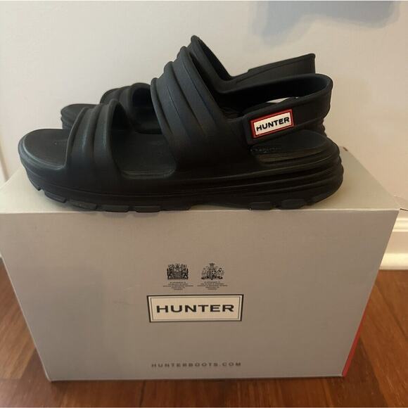 Hunter Sandals Bloom Algae Foam Black Women's 9US Vegan Lightweight Chunky Comfy - Picture 2 of 8